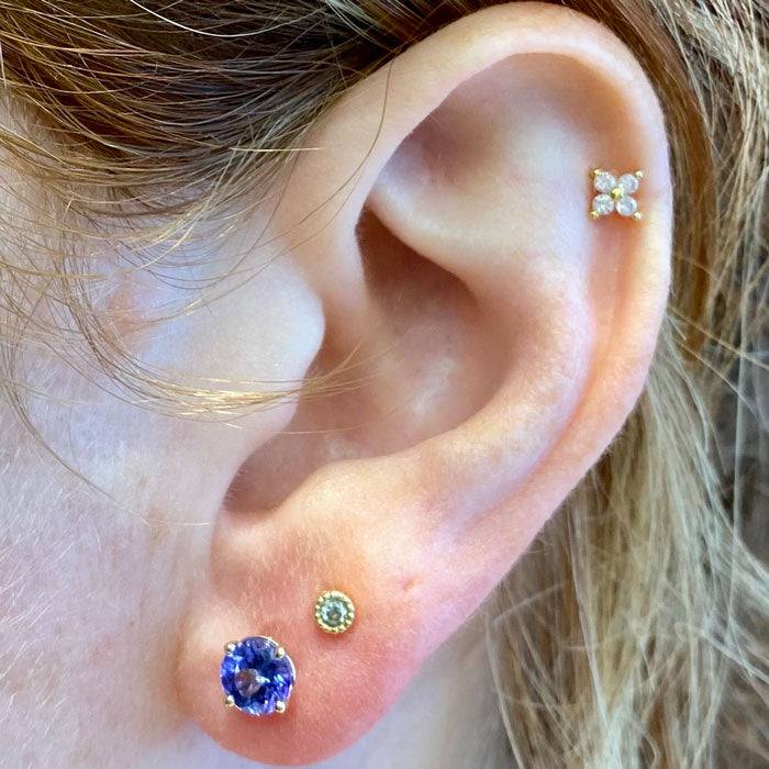 14K Yellow Gold 1ct Tanzanite Studs- 20% OFF W/CODE PAIR20