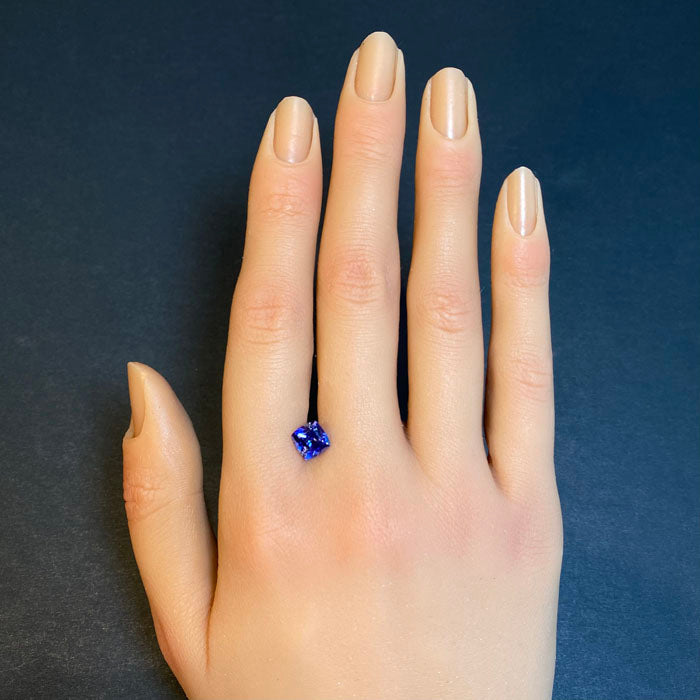 Square Cushion Mostly Blue Tanzanite 1.68 Carats