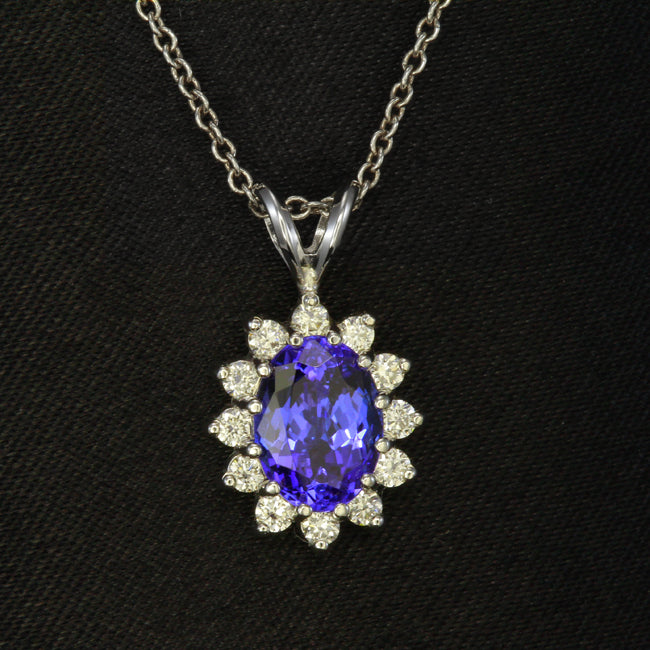 Tanzanite and Diamond Pendant 1.59 Carats