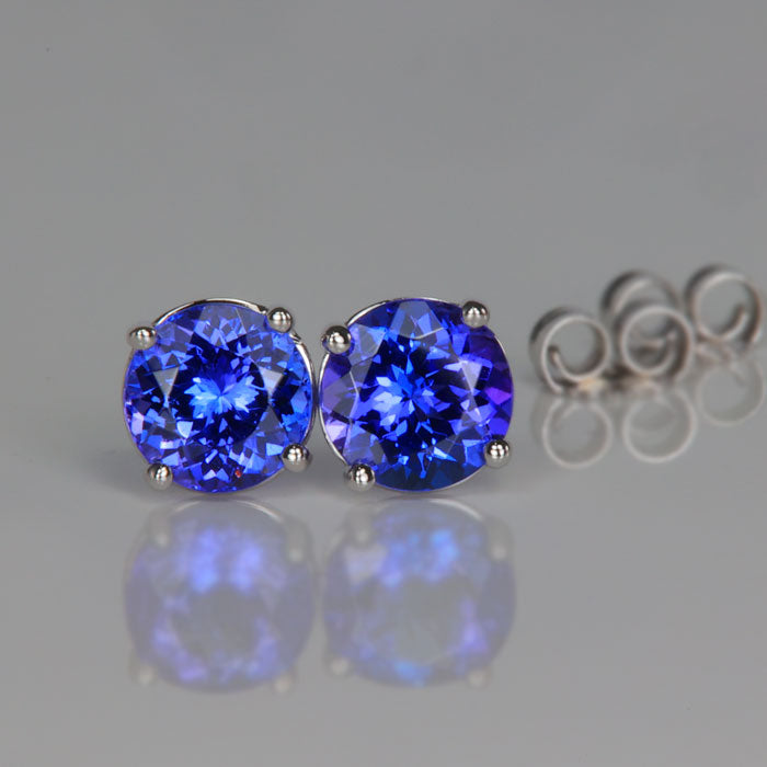 14K White Gold Tanzanite Studs 2.11 Carats