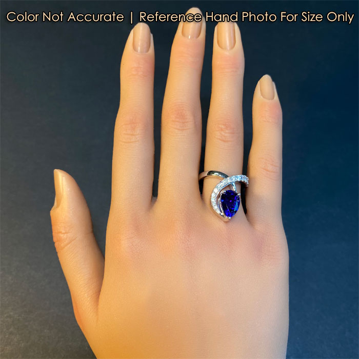 14K White Gold Pear Shape Brilliant Tanzanite And Diamond Ring By Steve Moriarty 3.35 Carats