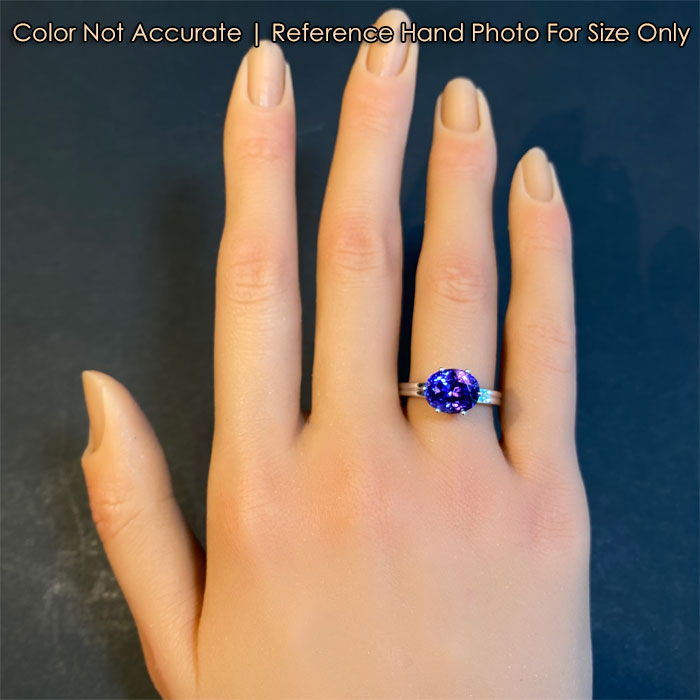 14K White Gold Oval Tanzanite Ring 3.40 Carats