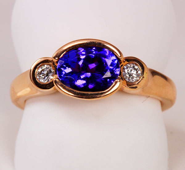 East to West Tanzanite Ring