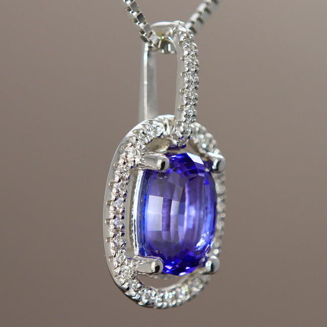 Large Tanzanite & Diamond Pendant 4.64 Carats