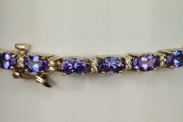 White Gold Tanzanite Bracelet w/ 11 carats of Intense Color Tanzanites