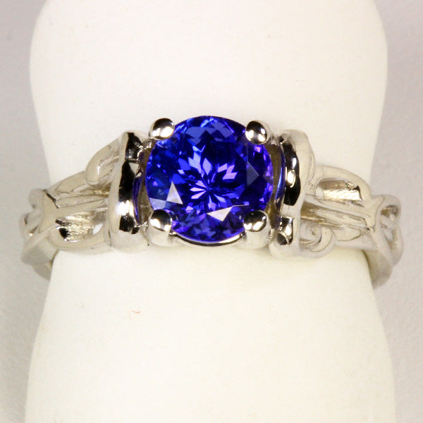 Round Brilliant Tanzanite Ring By Christopher Michael