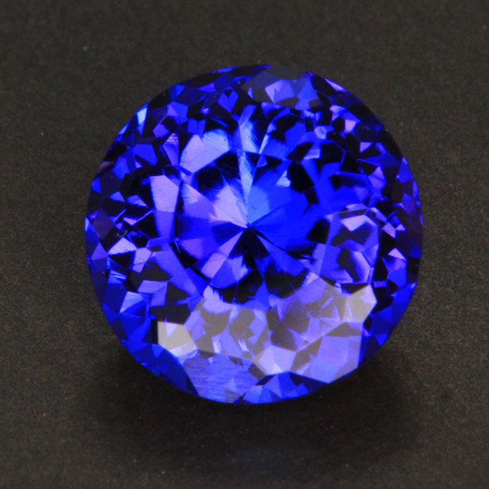 Violet Blue Round Brilliant Cut Tanzanite Gemstone 4.27 Carats