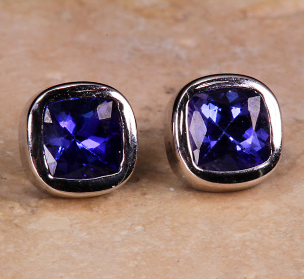 Tanzanite Earrings 2.47 Carat Blue Violet Vivid Color