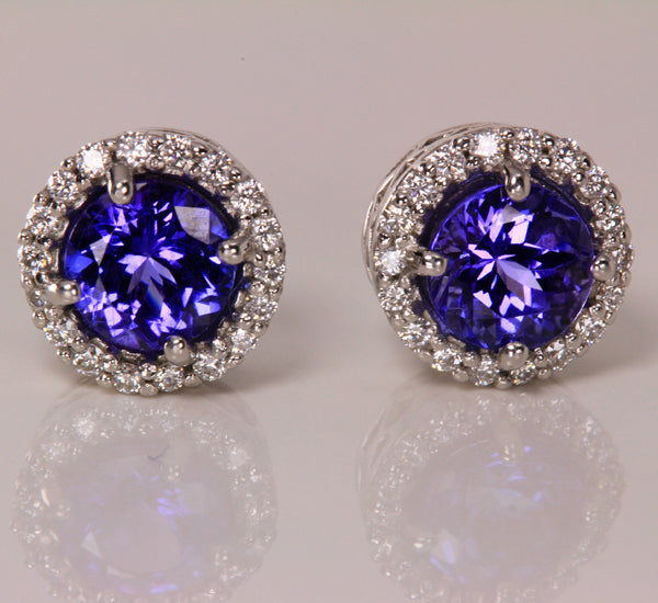 Tanzanite Earrings 1.91 Carat BVV Color