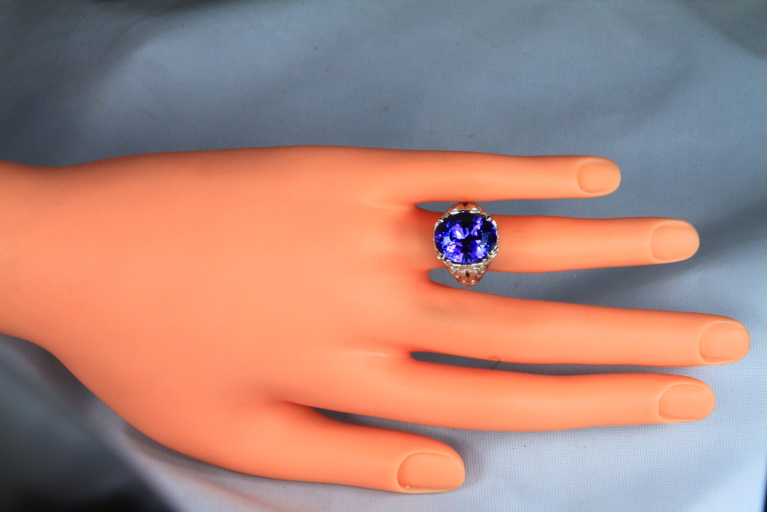 Art Nouveau Tanzanite and Diamond Ring by Christopher Michael