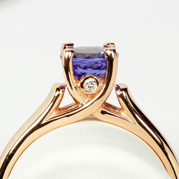 Popular Tanzanite Ring in 14kt Rose Gold