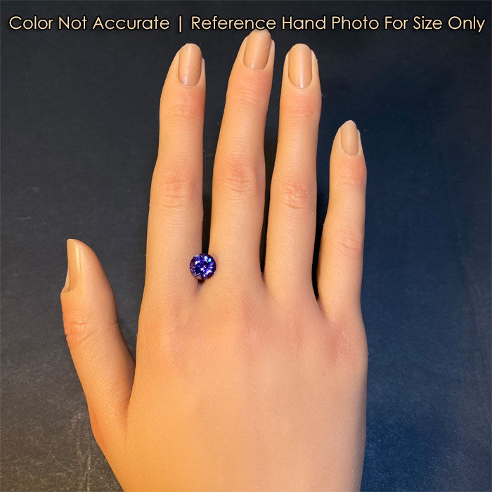 Rare Mostly Violet Round Brilliant Cut Tanzanite 2.59 Carats