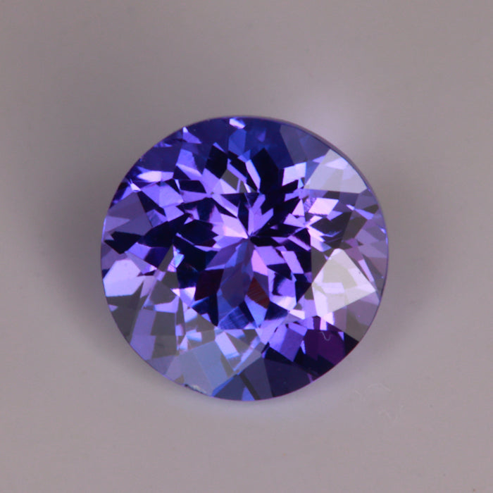 Rare Mostly Violet Round Brilliant Cut Tanzanite 2.59 Carats