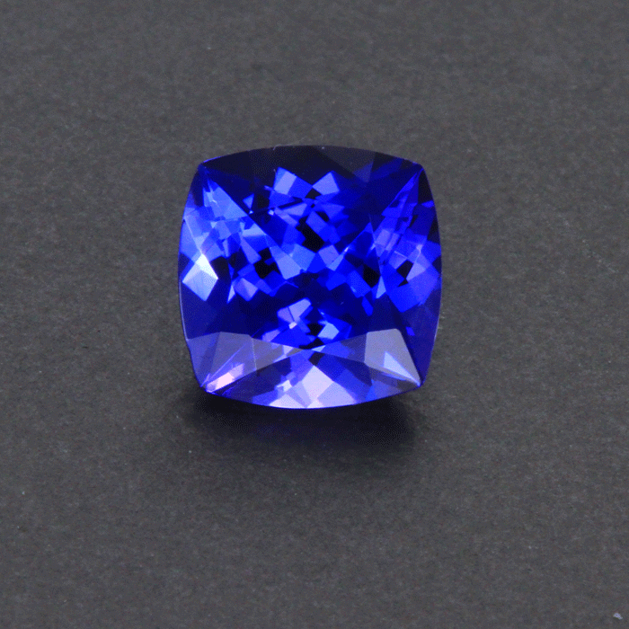 Violet Blue Square Cushion Tanzanite Gemstone 2.43 Carats