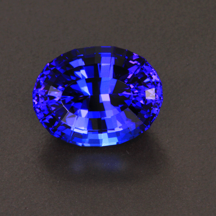 Violet Blue Stepped Oval Tanzanite Gemstone 9.91 Carats*