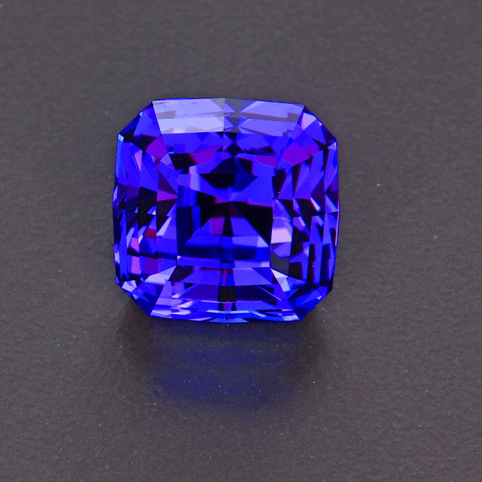 (HOLD FOR YK) Blue Violet Square Stepped Cushion Tanzanite Gemstone 14.11 Carats*