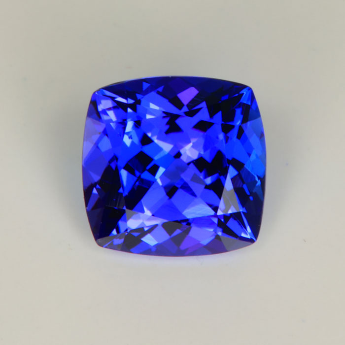 Brilliant Deep Color Cushion Cut Tanzanite Gemstone 3.69ct