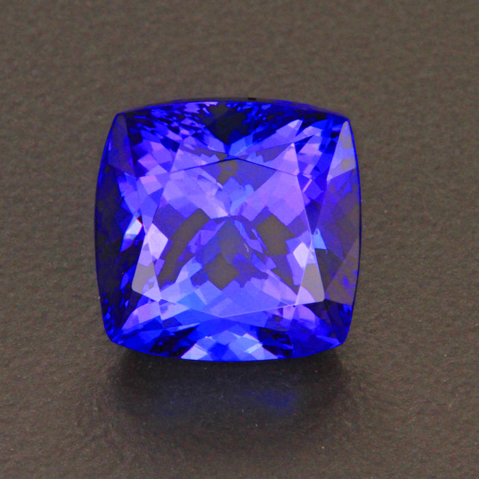 Violet Blue Square Cushion Tanzanite Gemstone 6.51 Carats