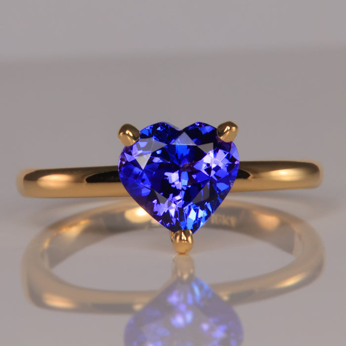 14K Yellow Gold Heart Tanzanite Ring 1.73 Carats