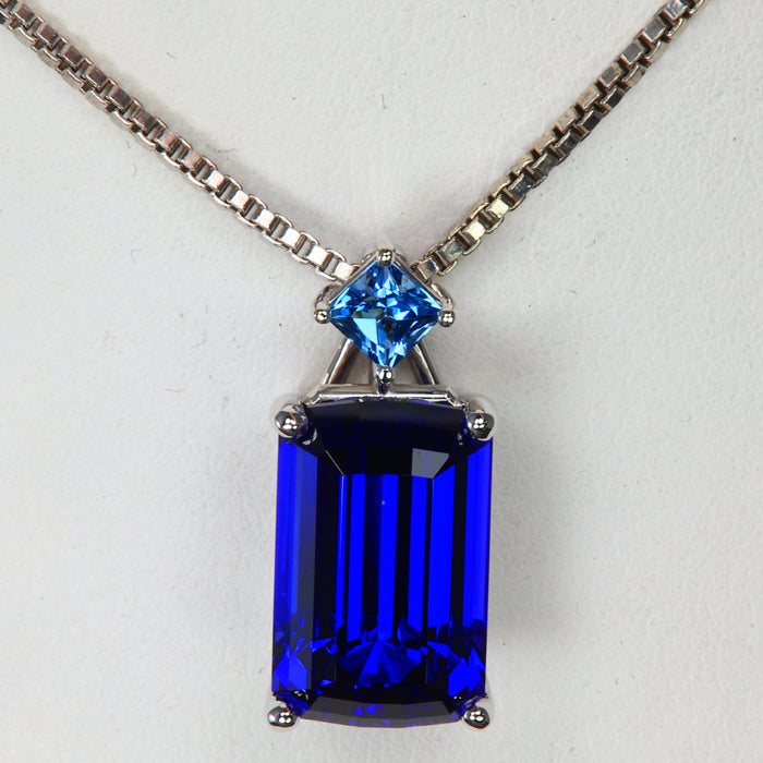 Tanzanite and Aqua Pendant