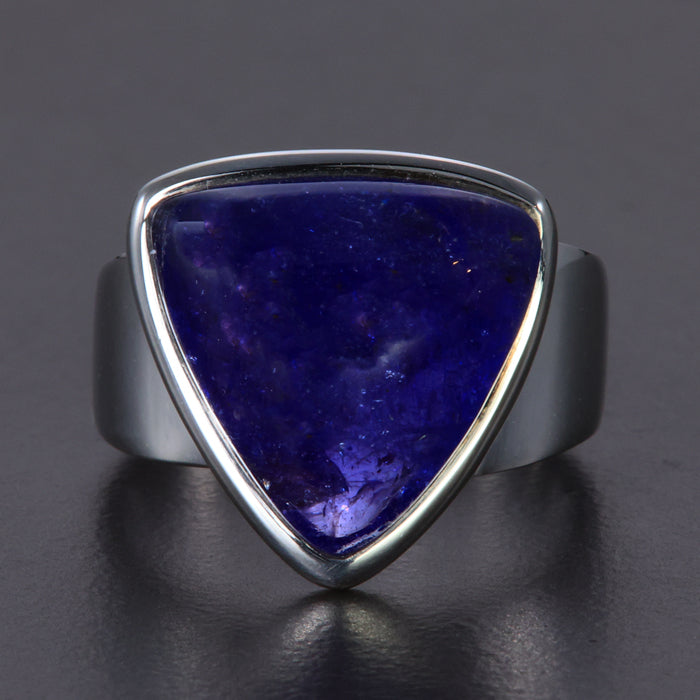 (ON HOLD LE) Sterling Silver Cabochon Tanzanite Ring