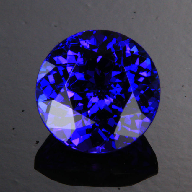 Blue Violet Exceptional Round Brilliant Tanzanite Gemstone 4.01 Carats