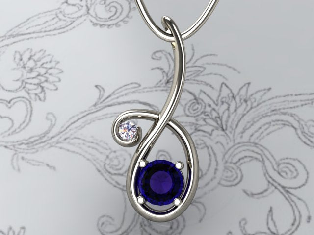 Christopher Michael Designed Tanzanite Diamond Pendant