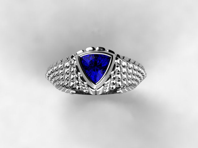 Custom Trilliant Tanzanite Ring With 7mm Trilliant