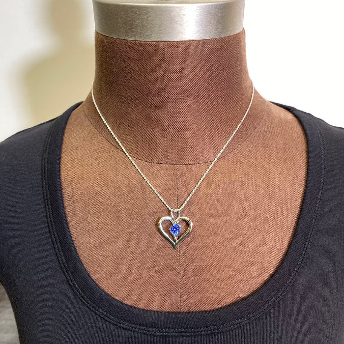 Tanzanite Heart Pendant 1.60 Carat Round