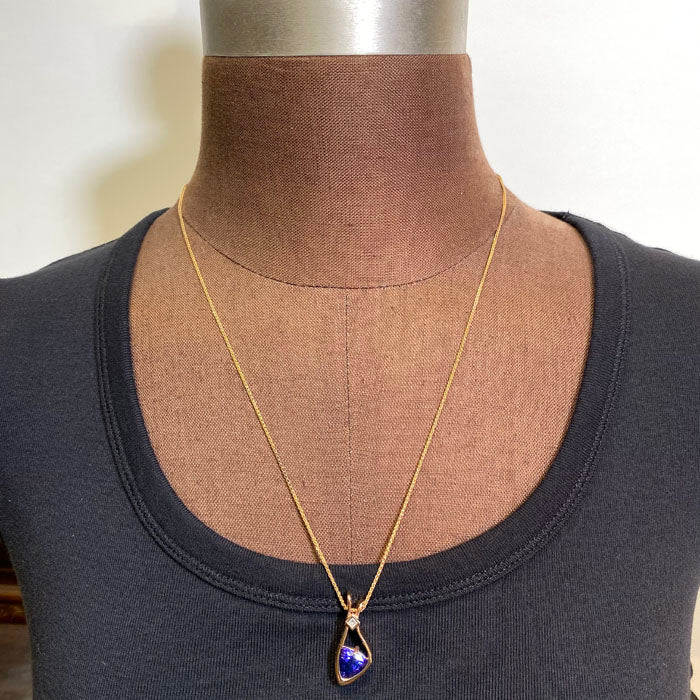 Trilliant Tanzanite Pendant Design by Christopher Michael in 14k Rose Gold 3.55ct