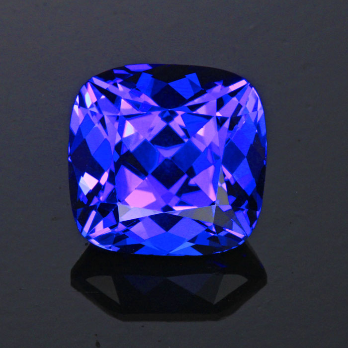 Violet Blue Square Cushion Tanzanite Gemstone 7.49 Carats