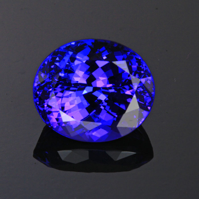 Violet Blue Exceptional Oval Tanzanite Gemstone 9.13 Carats