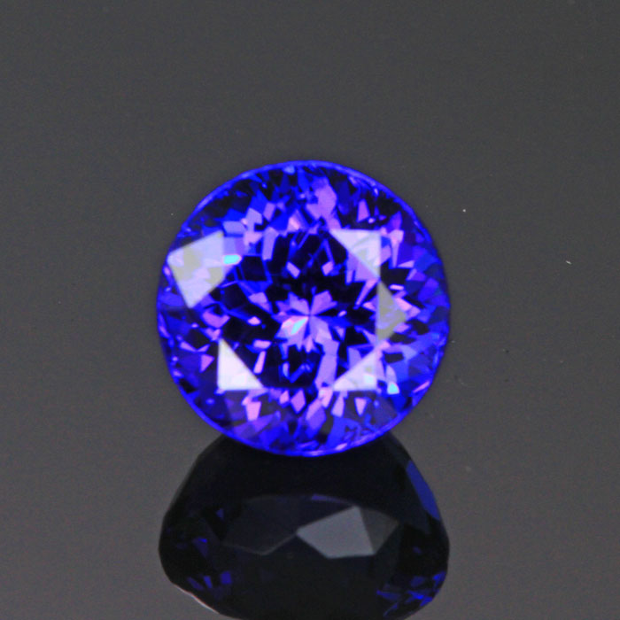 Blue Violet Round Poruguese Cut Tanzanite Gemstone 8.28 Carats