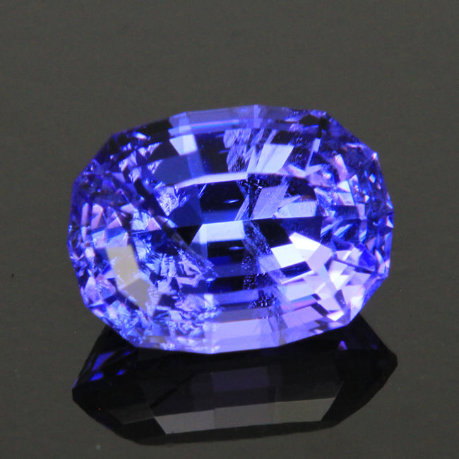 Blue Violet Stepped Oval Tanzanite Gemstone 2.64 Carats