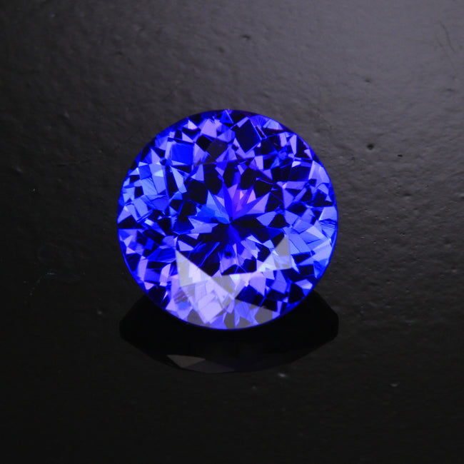 Blue Violet Vivid Round Brilliant Tanzanite Gemstone 3.42 Carats