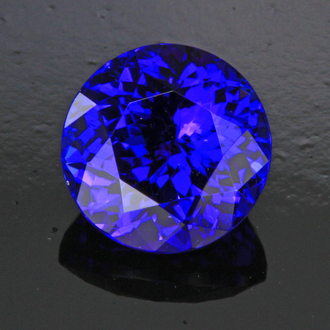 Blue Violet Exceptional Round Brilliant Tanzanite Gemstone 4.01 Carats