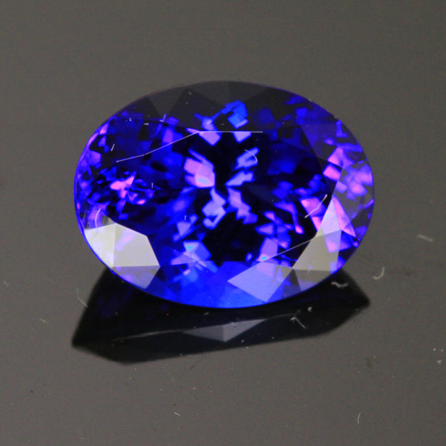 Blue Violet Exceptional Oval Tanzanite Gemstone 8.18 Carats