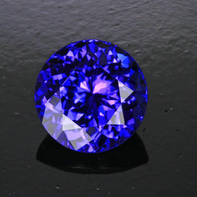 Blue Violet Vivid Round Brilliant Cut Tanzanite Gemstone 3.55 Carats