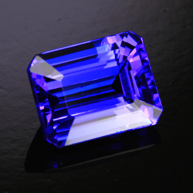 Blue Violet Emerald Cut Tanzanite Gemstone 2.98 Carats