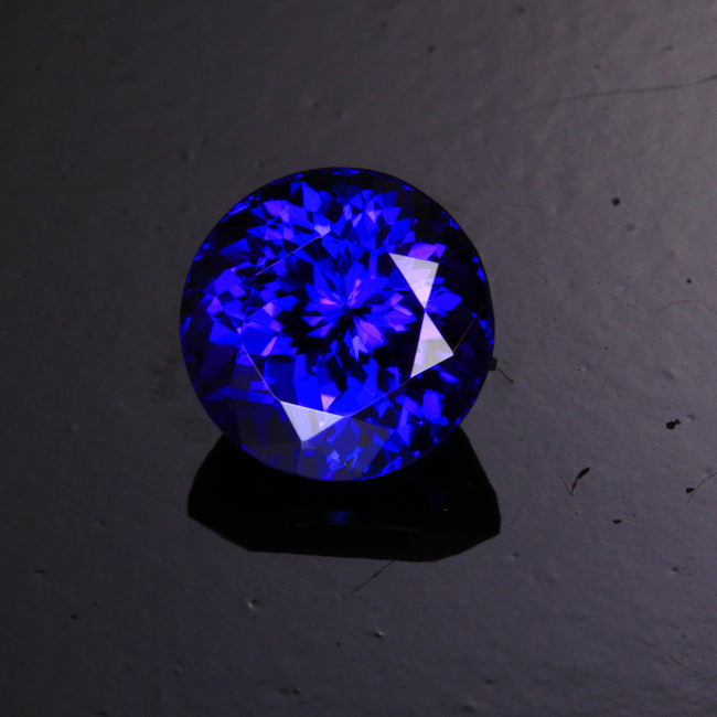 Blue Violet Exceptional Round Brilliant Cut Tanzanite Gemstone 2.63 Carats