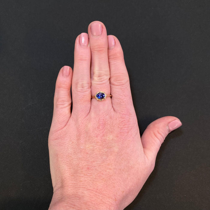 14K Yellow Gold Oval Tanzanite Ring 1.07 Carats
